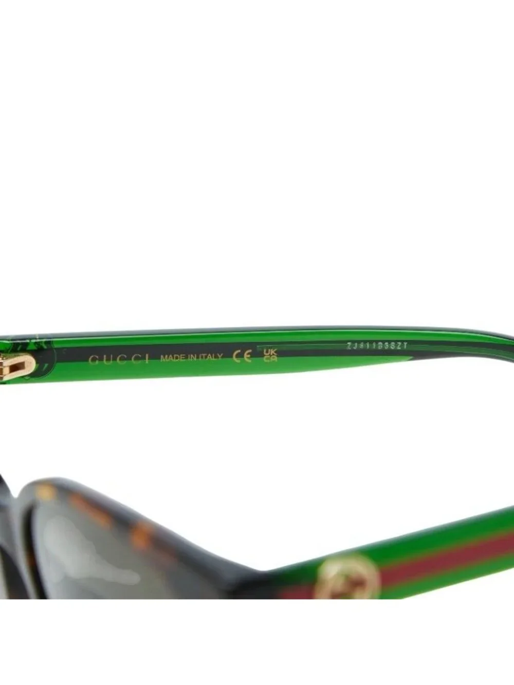 Gucci Sherry Line Interlocking Sunglasses Brown Green Red Acetate Eyewear
